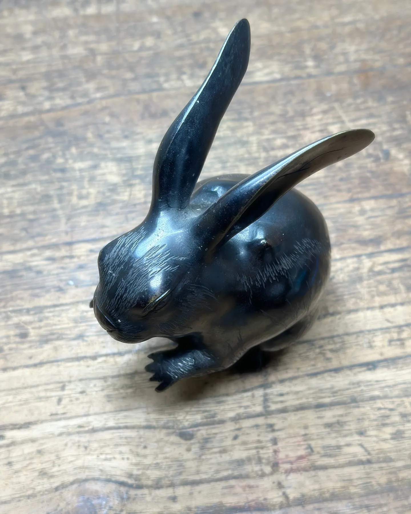 【古銅 うさぎ 置物 時代 金属工芸】