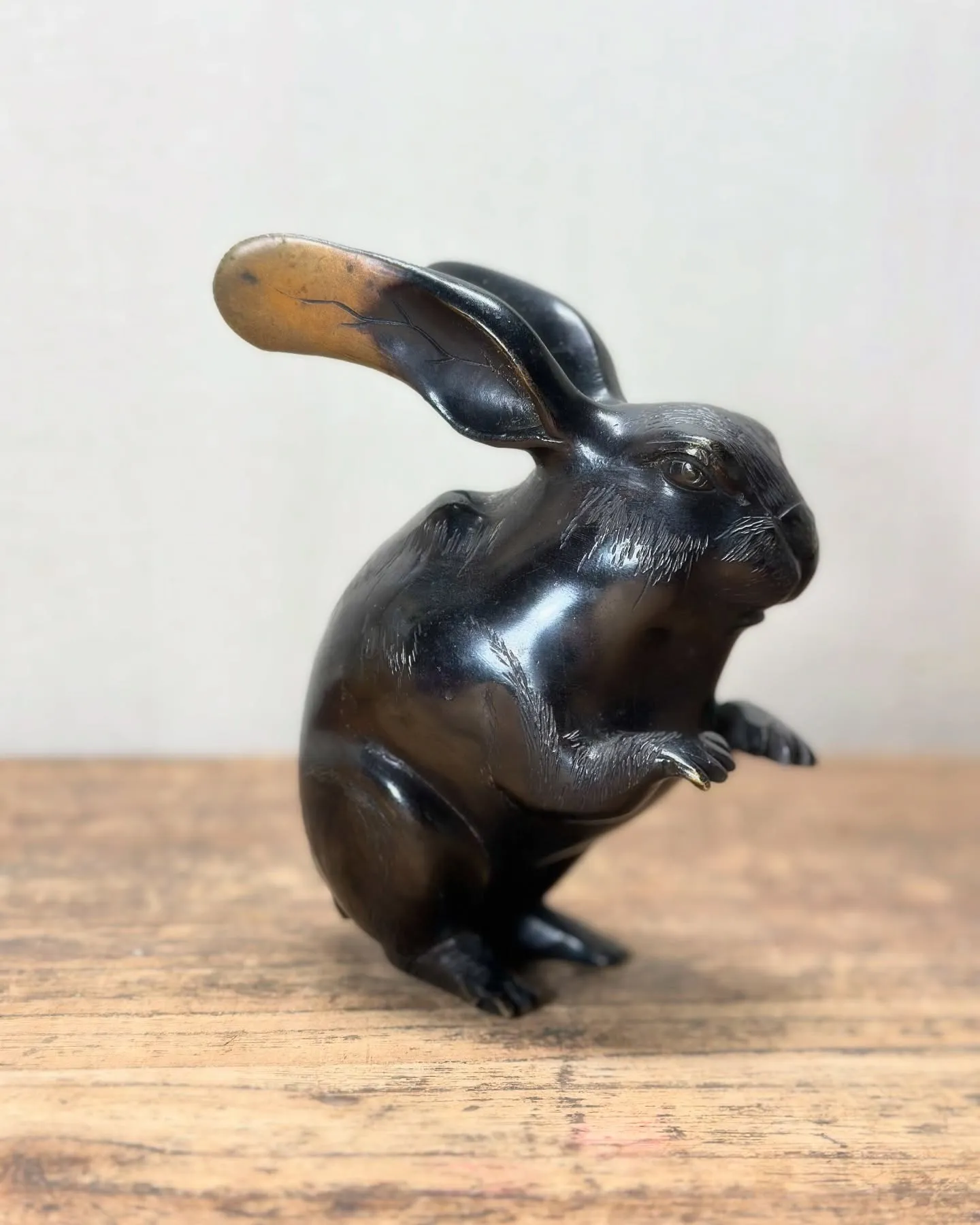 【古銅 うさぎ 置物 時代 金属工芸】