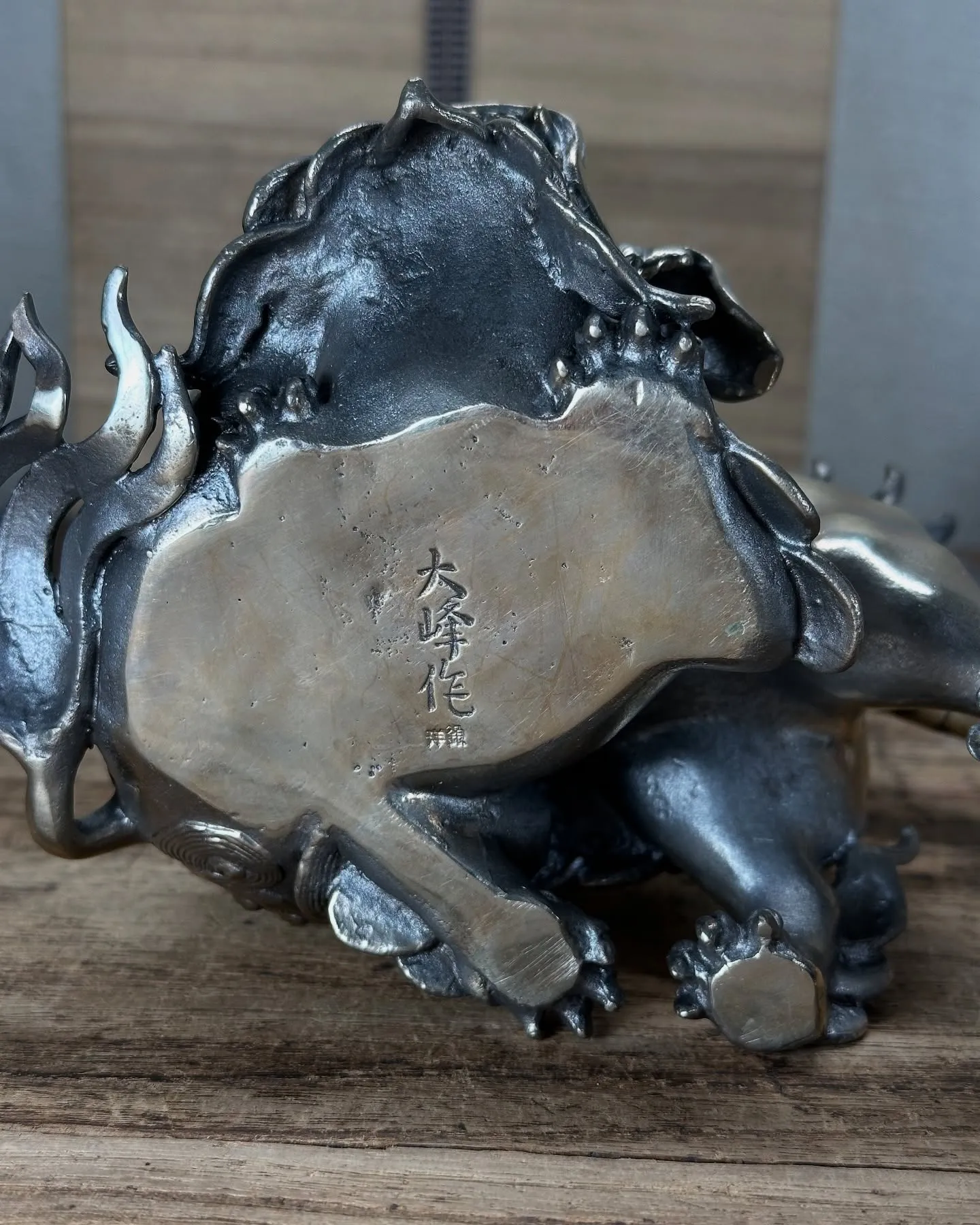 【洋銀 戯れ獅子 香炉】