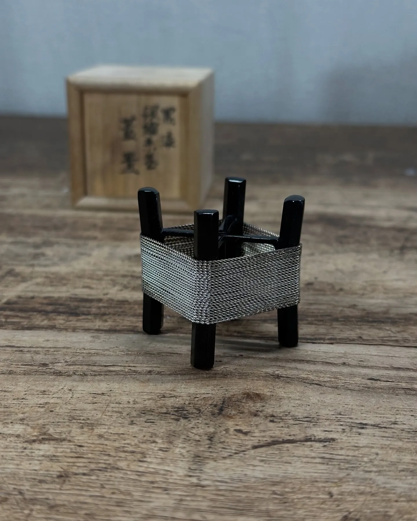 【兵庫 明石市 遺品整理 買取 黒漆 銀線 糸巻 蓋置 茶道...