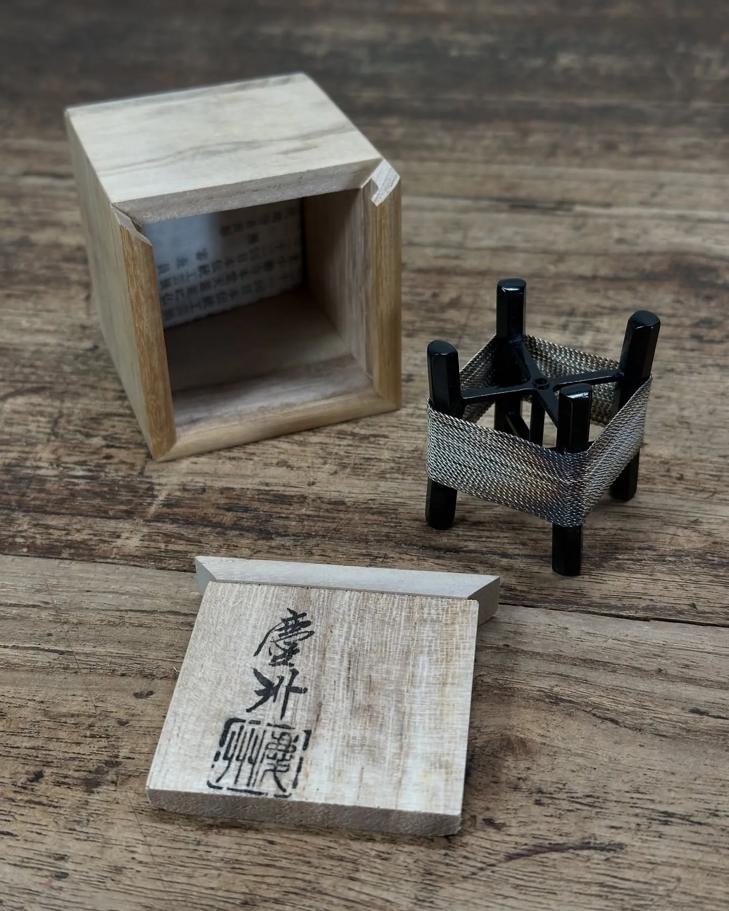 【兵庫 明石市 遺品整理 買取 黒漆 銀線 糸巻 蓋置 茶道...