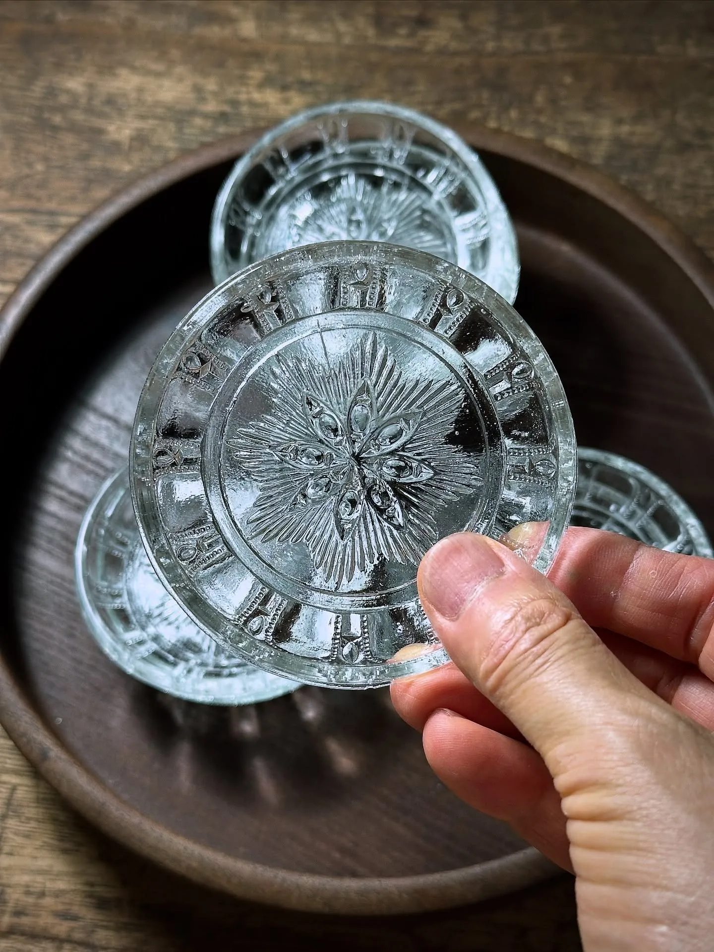 【プレスガラス レトロ アンティーク 古道具 大正時代】