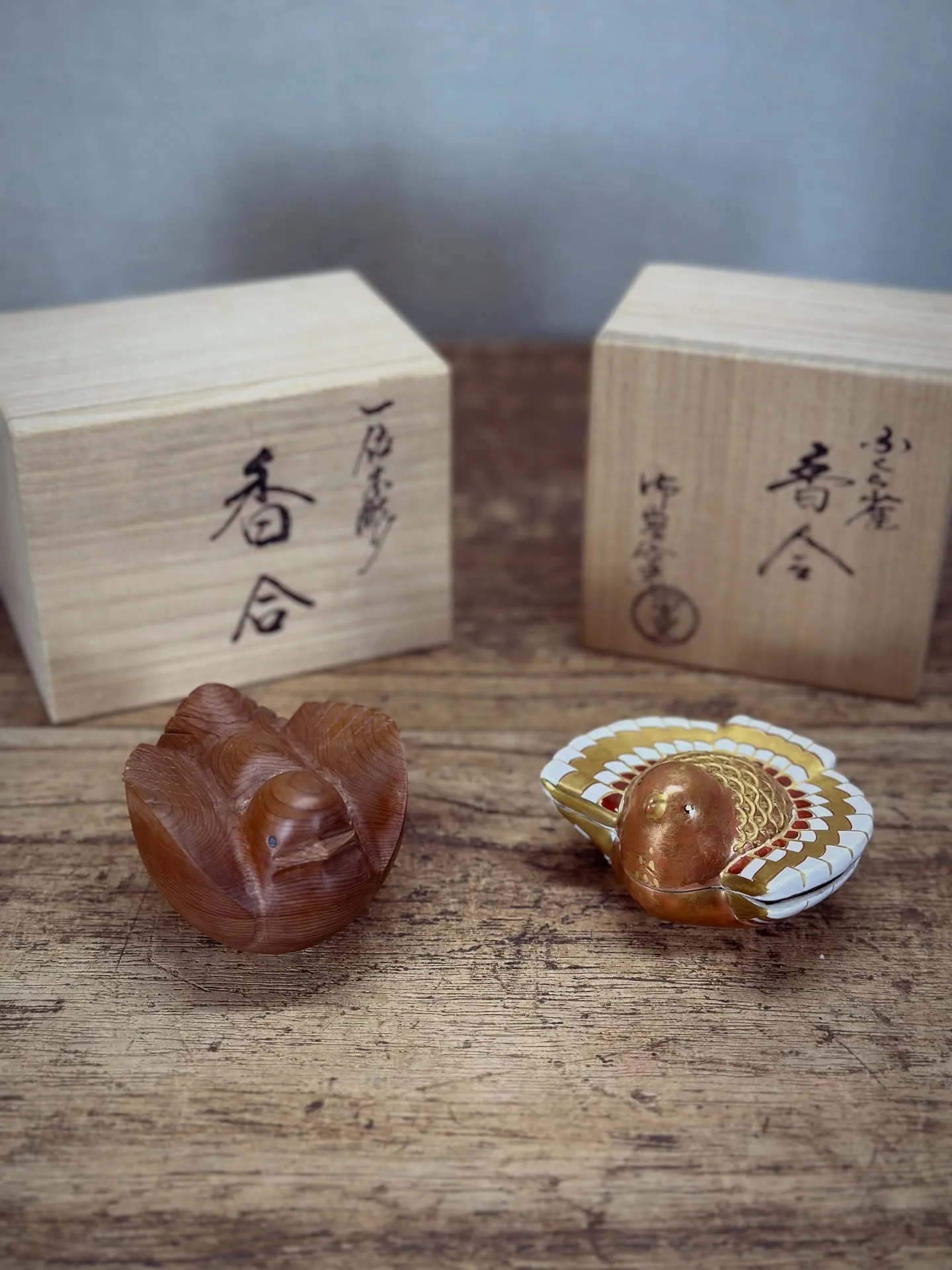 【茶道具 香合 福良雀】