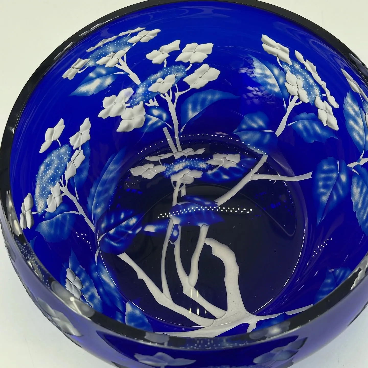 【岩国錦帯工房 瑠璃 色被せ硝子 水指 茶道具】