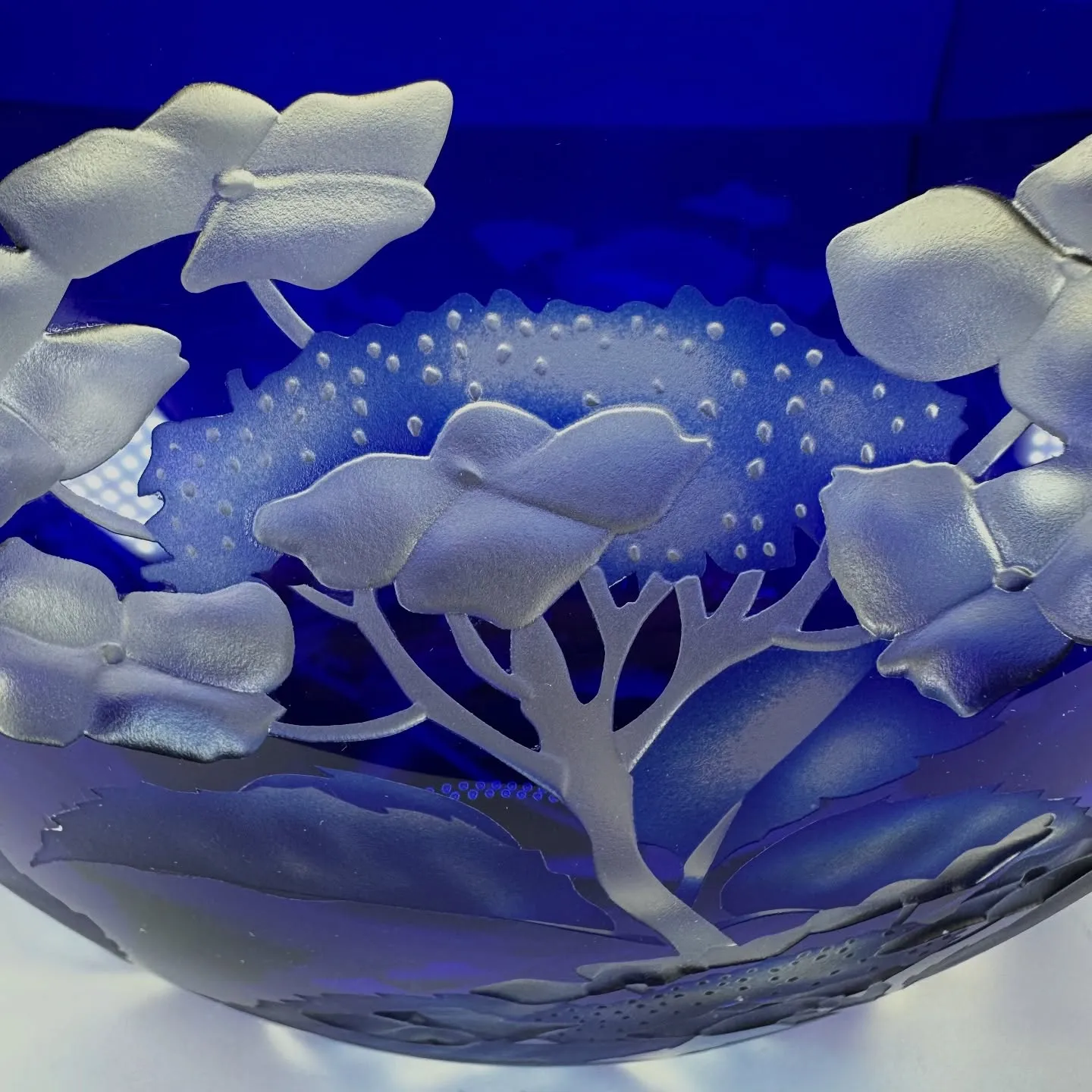 【岩国錦帯工房 瑠璃 色被せ硝子 水指 茶道具】