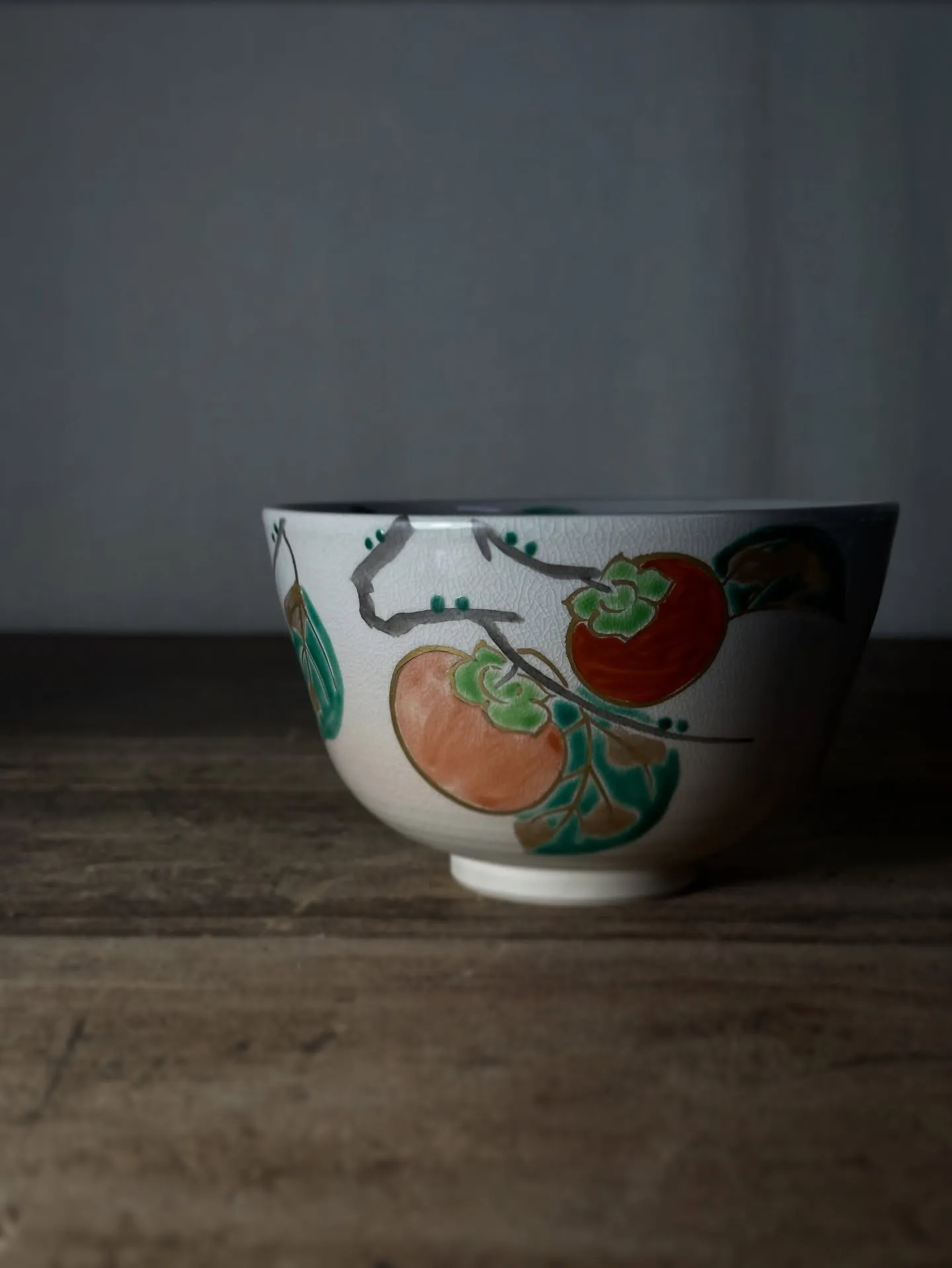 【茶道具 茶盌 柿の絵】