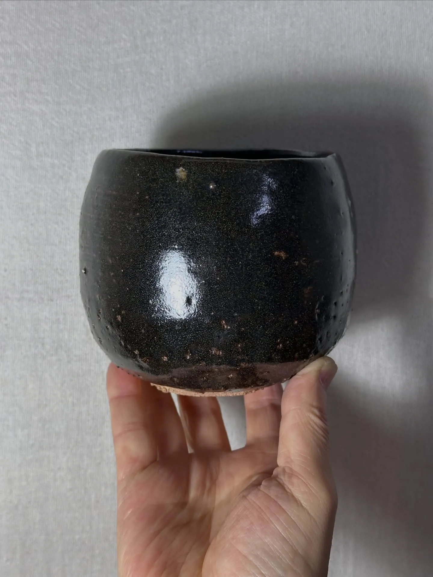 【茶道具 茶盌 黒釉 慎一造 抹茶碗】