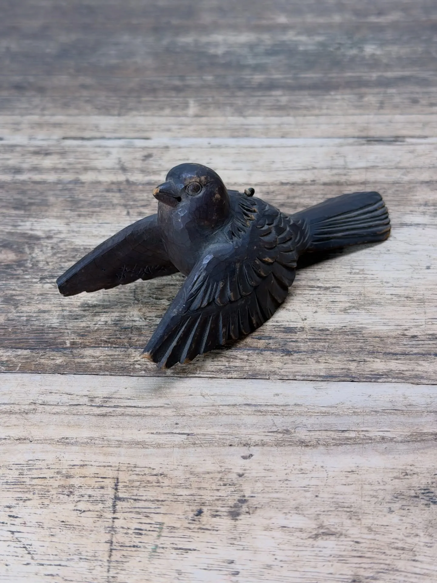 【山本稚彦 木彫 雀】