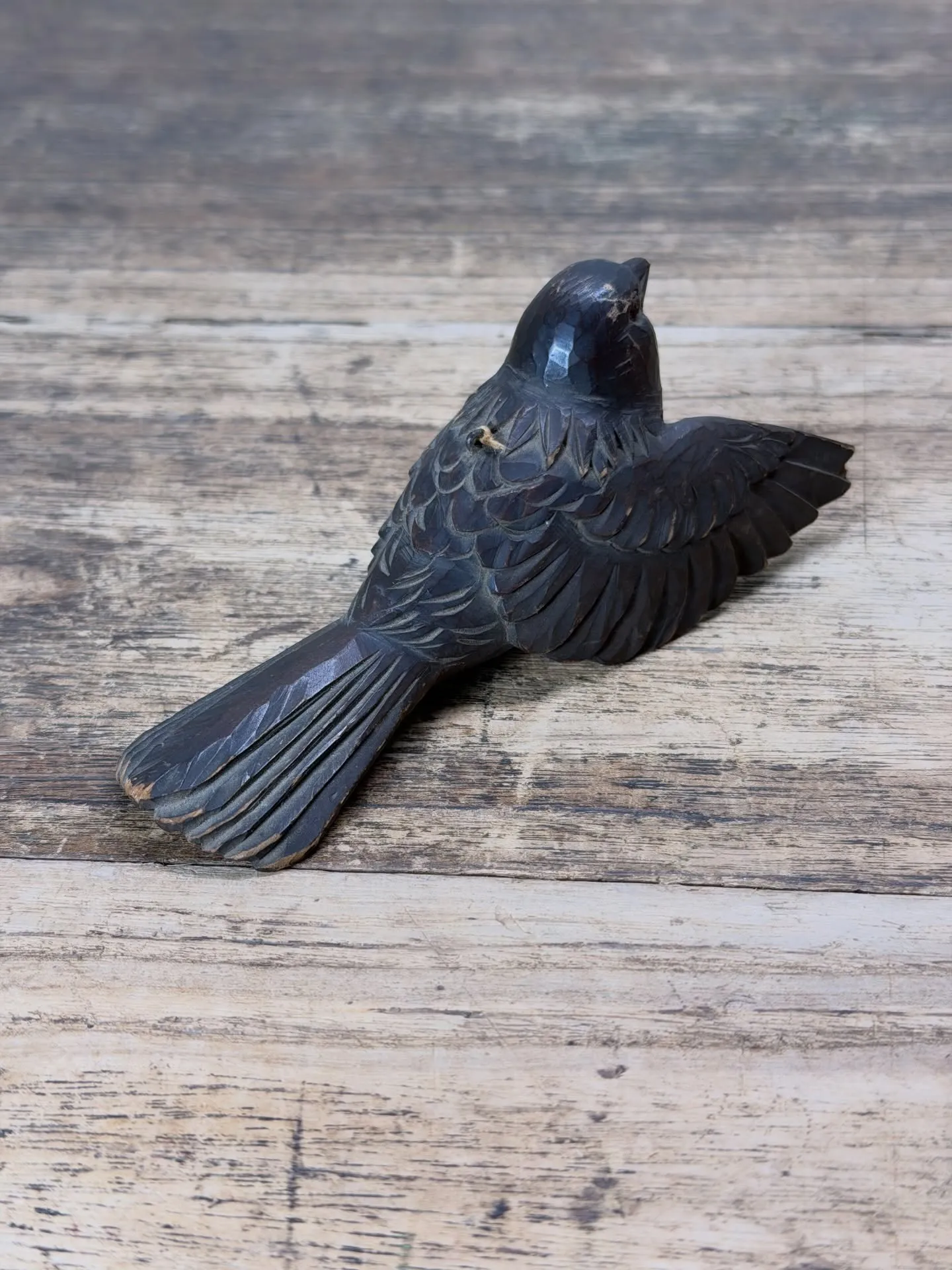 【山本稚彦 木彫 雀】