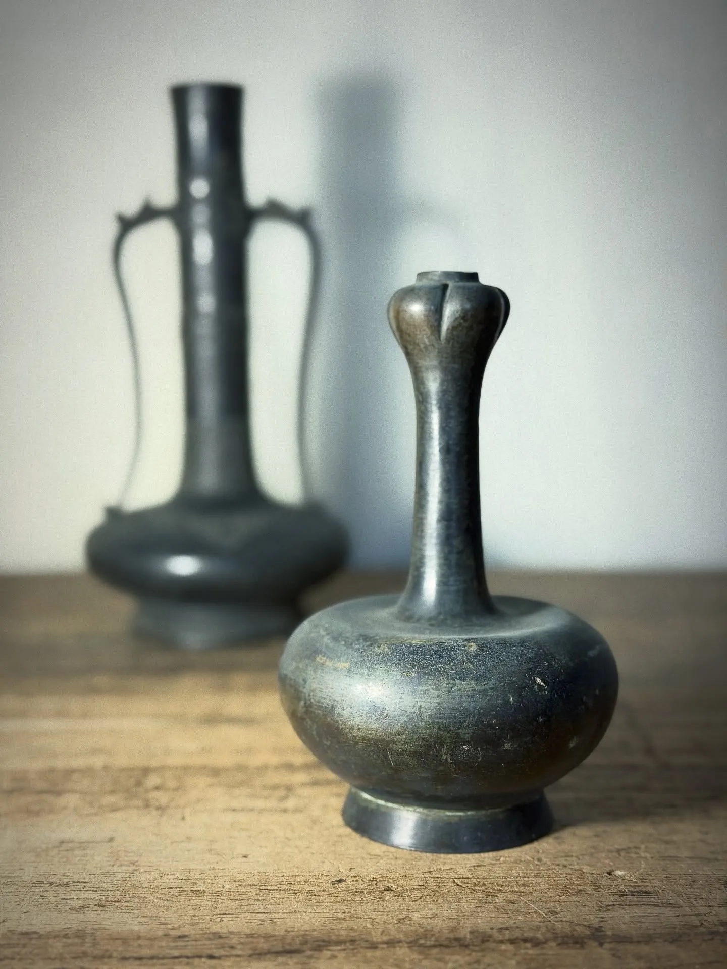 【古銅 銅器花入】