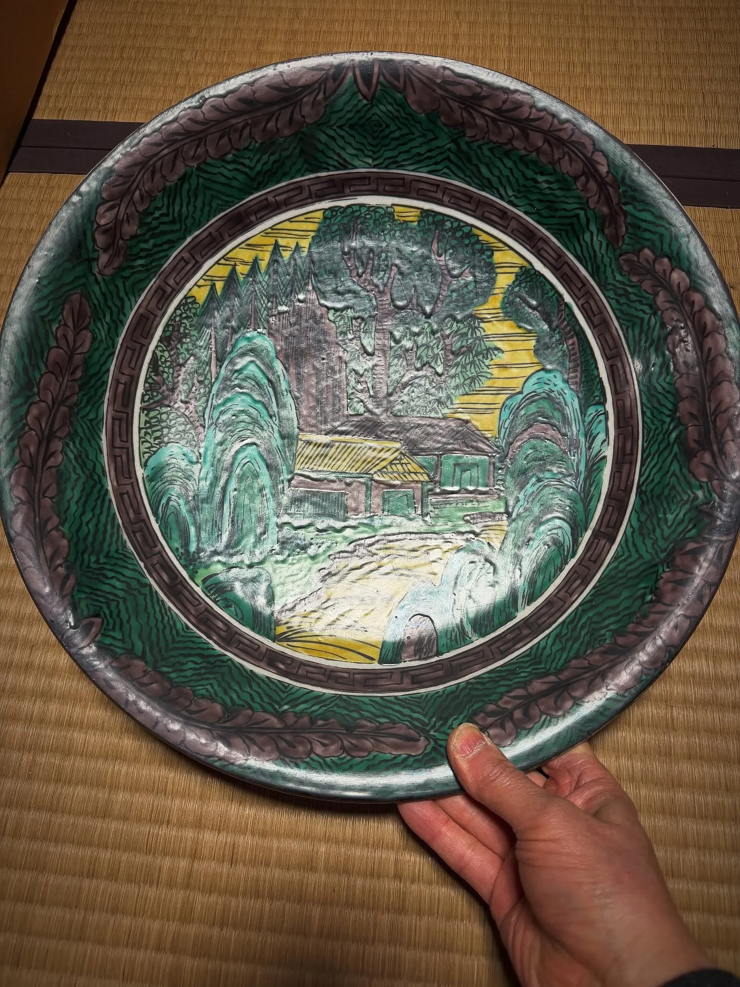 【兵庫県 高砂市 遺品整理 買取 古九谷写 大皿】sold